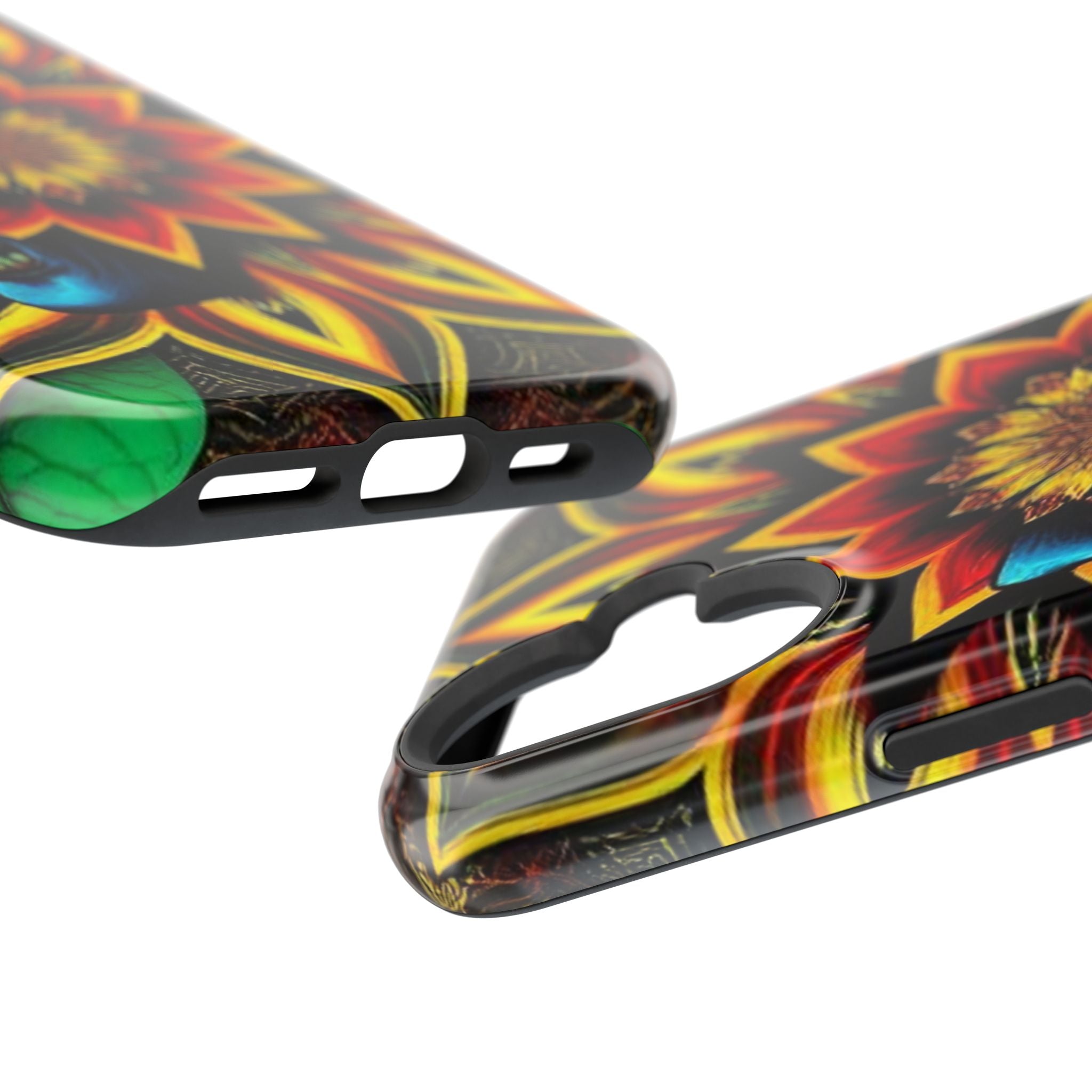 Psychedelic Skull Sunflower Phone Case — Impact-Resistant Magnetic Cover